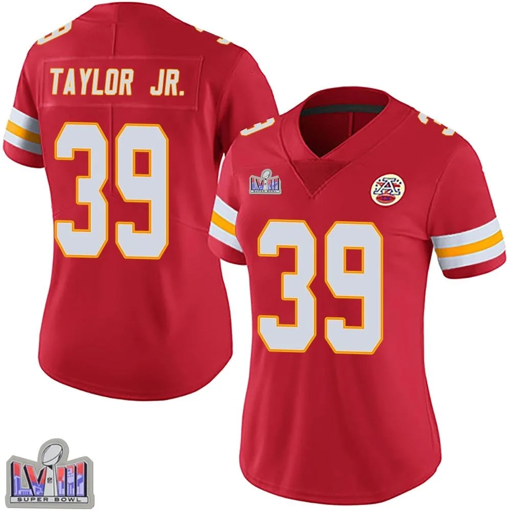 Women's Kansas City Chiefs Keith Taylor Jr. Nike Team Color Vapor Untouchable Super Bowl LVIII Patch Limited Red Jersey Women's Kansas City Chiefs Keith Taylor Jr. Nike Team Color Vapor Untouchable Super Bowl LVIII Patch Limited Red Jersey