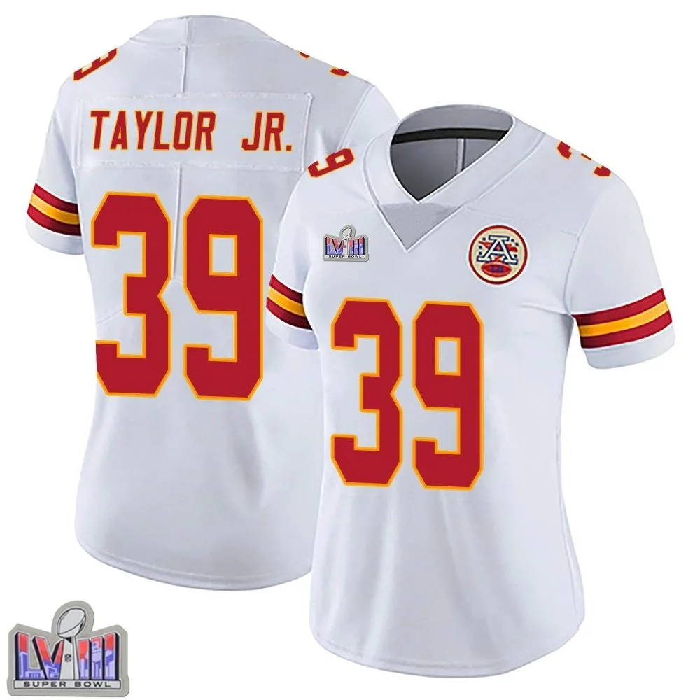 Women's Kansas City Chiefs Keith Taylor Jr. Nike Vapor Untouchable Super Bowl LVIII Patch Limited White Jersey Women's Kansas City Chiefs Keith Taylor Jr. Nike Vapor Untouchable Super Bowl LVIII Patch Limited White Jersey
