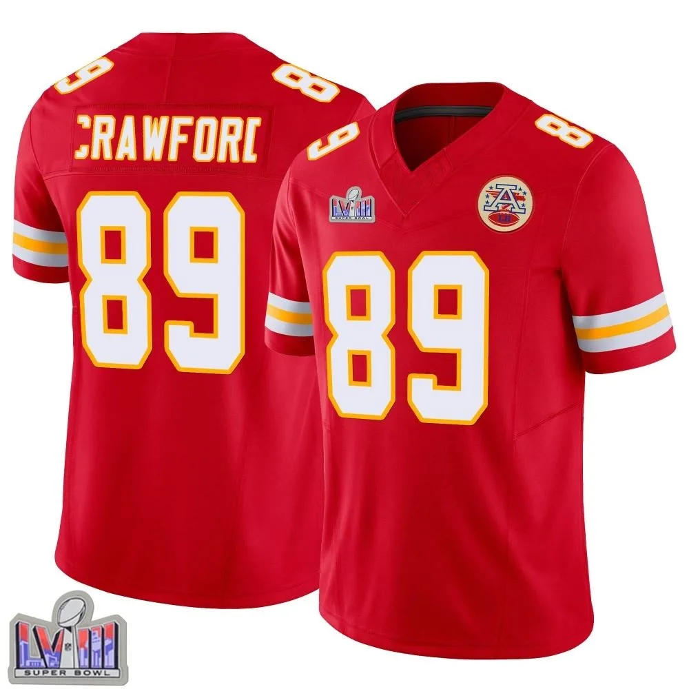 Men's Kansas City Chiefs Kekoa Crawford Nike Vapor F.U.S.E. Super Bowl LVIII Patch Limited Red Jersey Men's Kansas City Chiefs Kekoa Crawford Nike Vapor F.U.S.E. Super Bowl LVIII Patch Limited Red Jersey