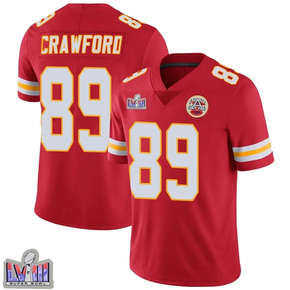 Youth Kansas City Chiefs Kekoa Crawford Nike Team Color Vapor Untouchable Super Bowl LVIII Patch Limited Red Jersey