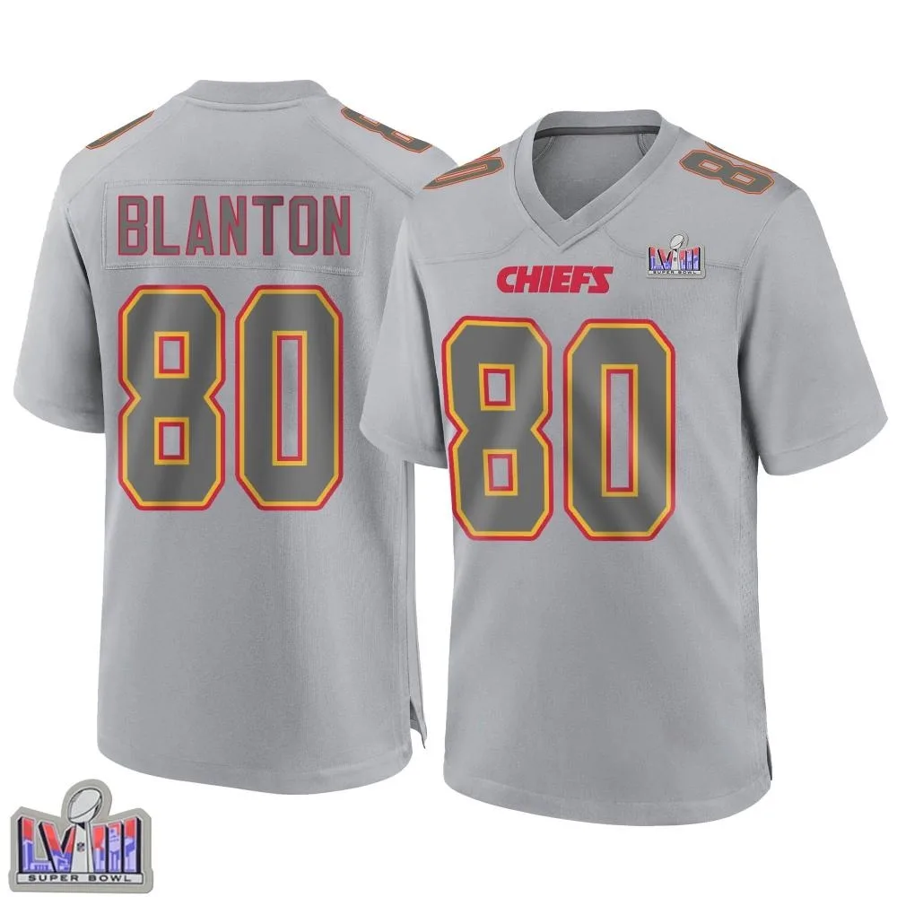 Youth Kansas City Chiefs Kendall Blanton Nike Atmosphere Fashion Super Bowl LVIII Patch Game Gray Jersey Youth Kansas City Chiefs Kendall Blanton Nike Atmosphere Fashion Super Bowl LVIII Patch Game Gray Jersey