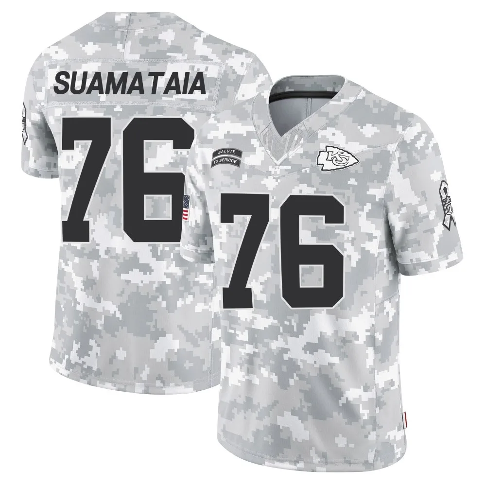 Men's Kansas City Chiefs Kingsley Suamataia Nike 2024 Salute to Service Limited Arctic Camo Jersey Men's Kansas City Chiefs Kingsley Suamataia Nike 2024 Salute to Service Limited Arctic Camo Jersey
