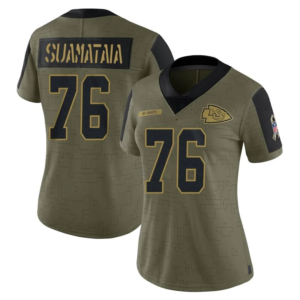 Women's Kansas City Chiefs Kingsley Suamataia Nike 2021 Salute To Service Limited Olive Jersey Women's Kansas City Chiefs Kingsley Suamataia Nike 2021 Salute To Service Limited Olive Jersey