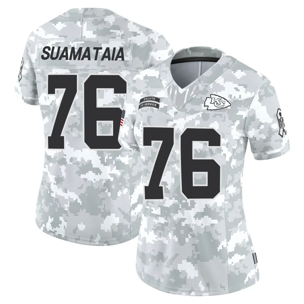 Women's Kansas City Chiefs Kingsley Suamataia Nike 2024 Salute to Service Limited Arctic Camo Jersey Women's Kansas City Chiefs Kingsley Suamataia Nike 2024 Salute to Service Limited Arctic Camo Jersey