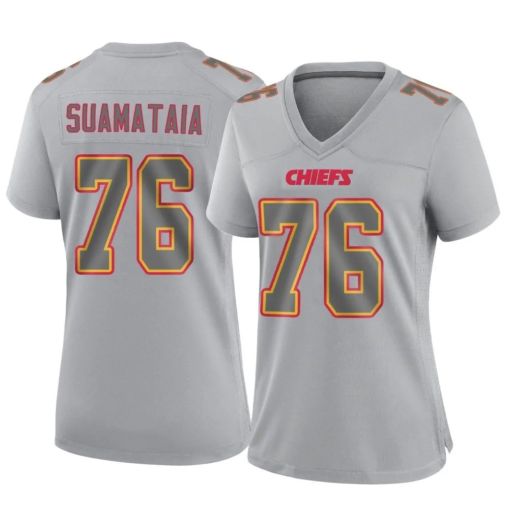 Women's Kansas City Chiefs Kingsley Suamataia Nike Atmosphere Fashion Game Gray Jersey Women's Kansas City Chiefs Kingsley Suamataia Nike Atmosphere Fashion Game Gray Jersey
