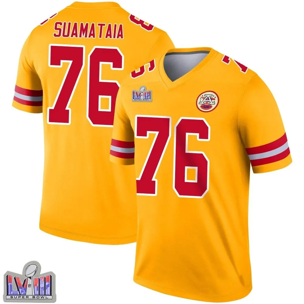 Youth Kansas City Chiefs Kingsley Suamataia Nike Inverted Super Bowl LVIII Patch Legend Gold Jersey Youth Kansas City Chiefs Kingsley Suamataia Nike Inverted Super Bowl LVIII Patch Legend Gold Jersey