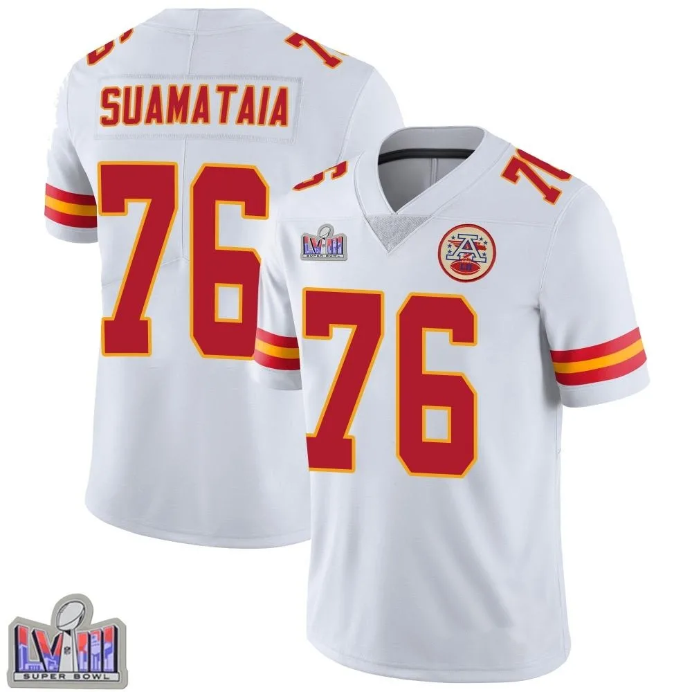 Youth Kansas City Chiefs Kingsley Suamataia Nike Vapor Untouchable Super Bowl LVIII Patch Limited White Jersey Youth Kansas City Chiefs Kingsley Suamataia Nike Vapor Untouchable Super Bowl LVIII Patch Limited White Jersey