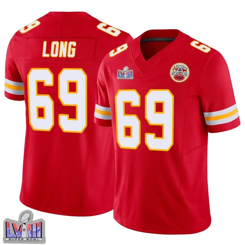 Men's Kansas City Chiefs Kyle Long Nike Vapor F.U.S.E. Super Bowl LVIII Patch Limited Red Jersey Men's Kansas City Chiefs Kyle Long Nike Vapor F.U.S.E. Super Bowl LVIII Patch Limited Red Jersey