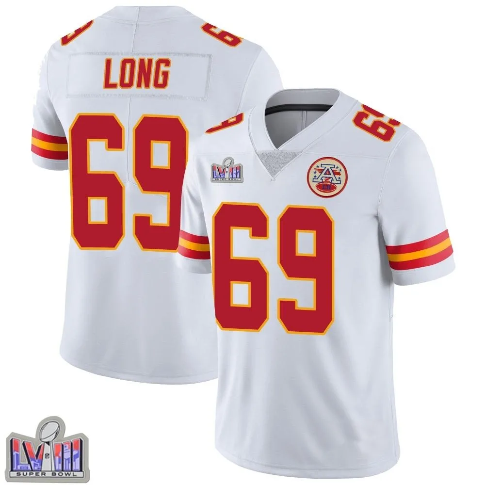 Men's Kansas City Chiefs Kyle Long Nike Vapor Untouchable Super Bowl LVIII Patch Limited White Jersey Men's Kansas City Chiefs Kyle Long Nike Vapor Untouchable Super Bowl LVIII Patch Limited White Jersey