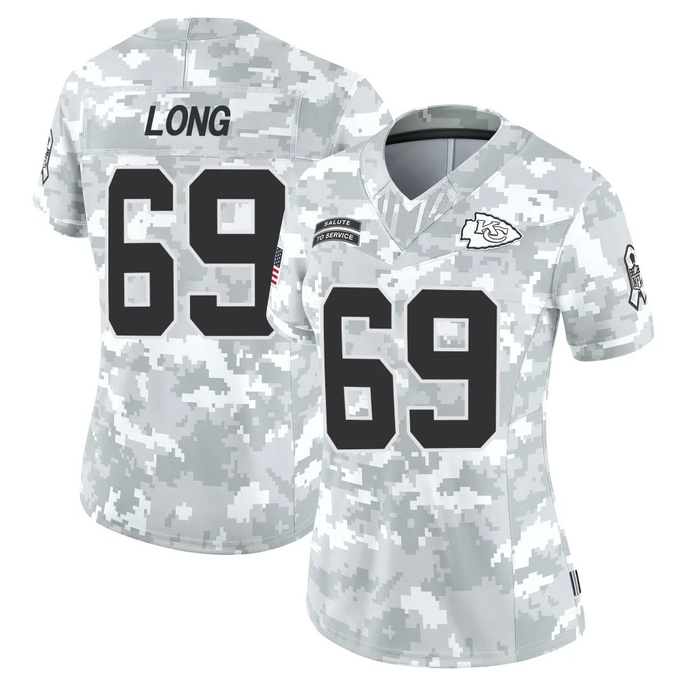 Women's Kansas City Chiefs Kyle Long Nike 2024 Salute to Service Limited Arctic Camo Jersey Women's Kansas City Chiefs Kyle Long Nike 2024 Salute to Service Limited Arctic Camo Jersey