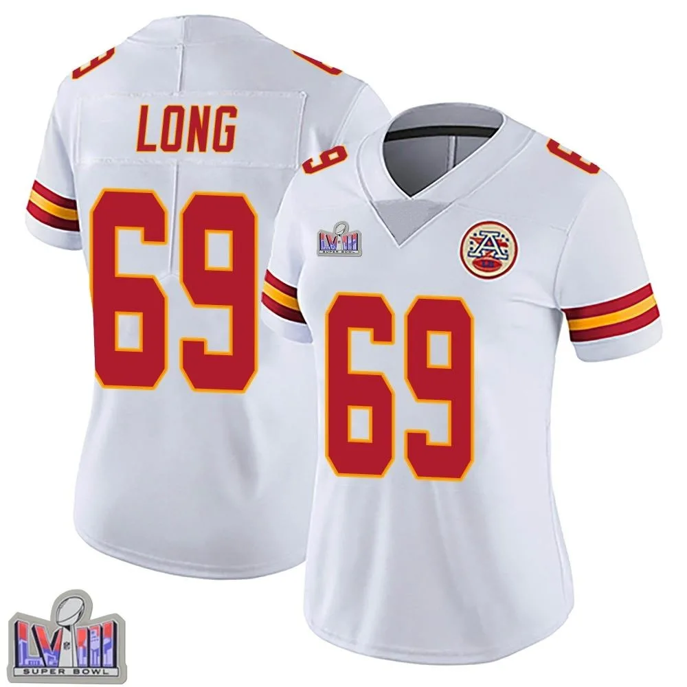 Women's Kansas City Chiefs Kyle Long Nike Vapor Untouchable Super Bowl LVIII Patch Limited White Jersey Women's Kansas City Chiefs Kyle Long Nike Vapor Untouchable Super Bowl LVIII Patch Limited White Jersey