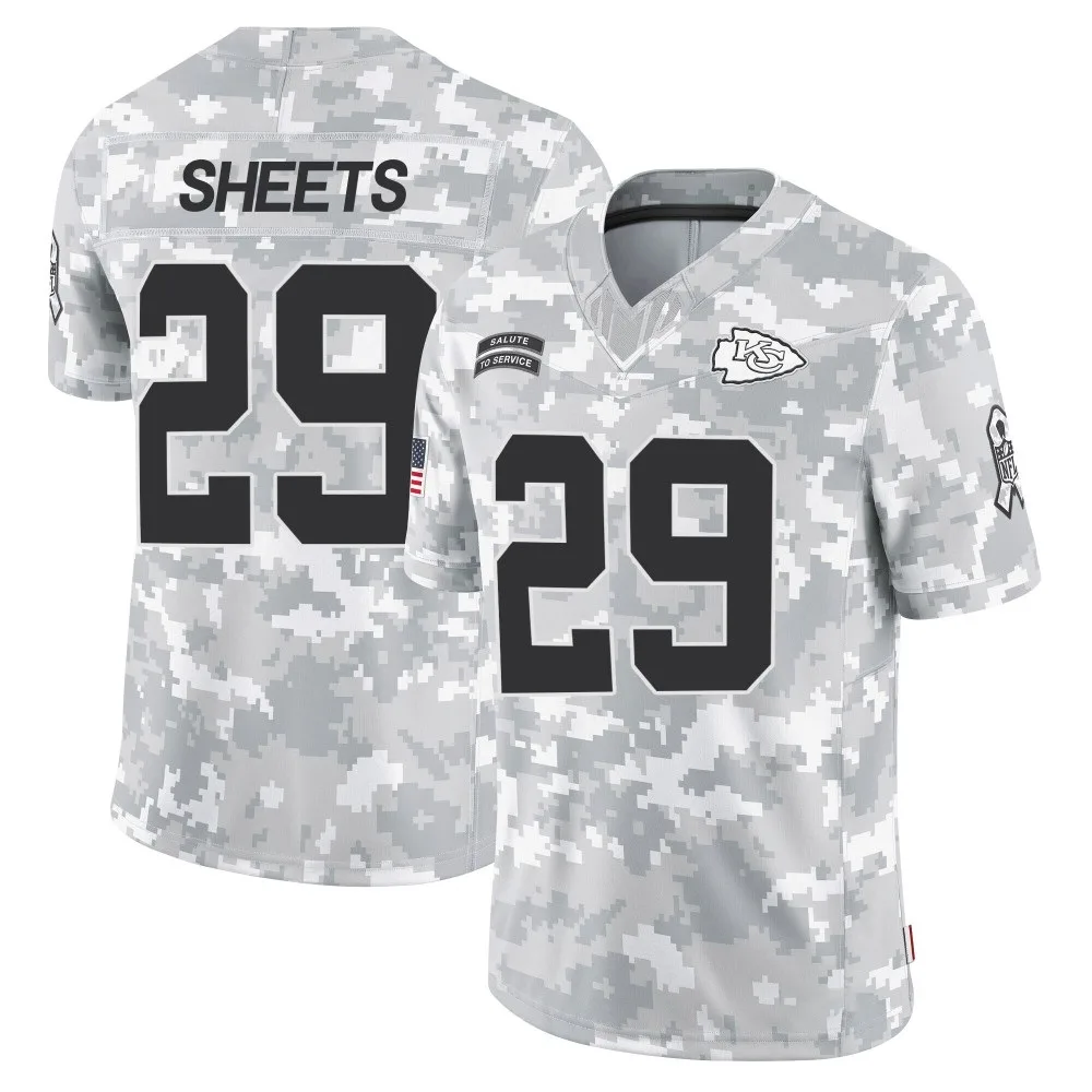 Men's Kansas City Chiefs Kyle Sheets Nike 2024 Salute to Service Limited Arctic Camo Jersey Men's Kansas City Chiefs Kyle Sheets Nike 2024 Salute to Service Limited Arctic Camo Jersey