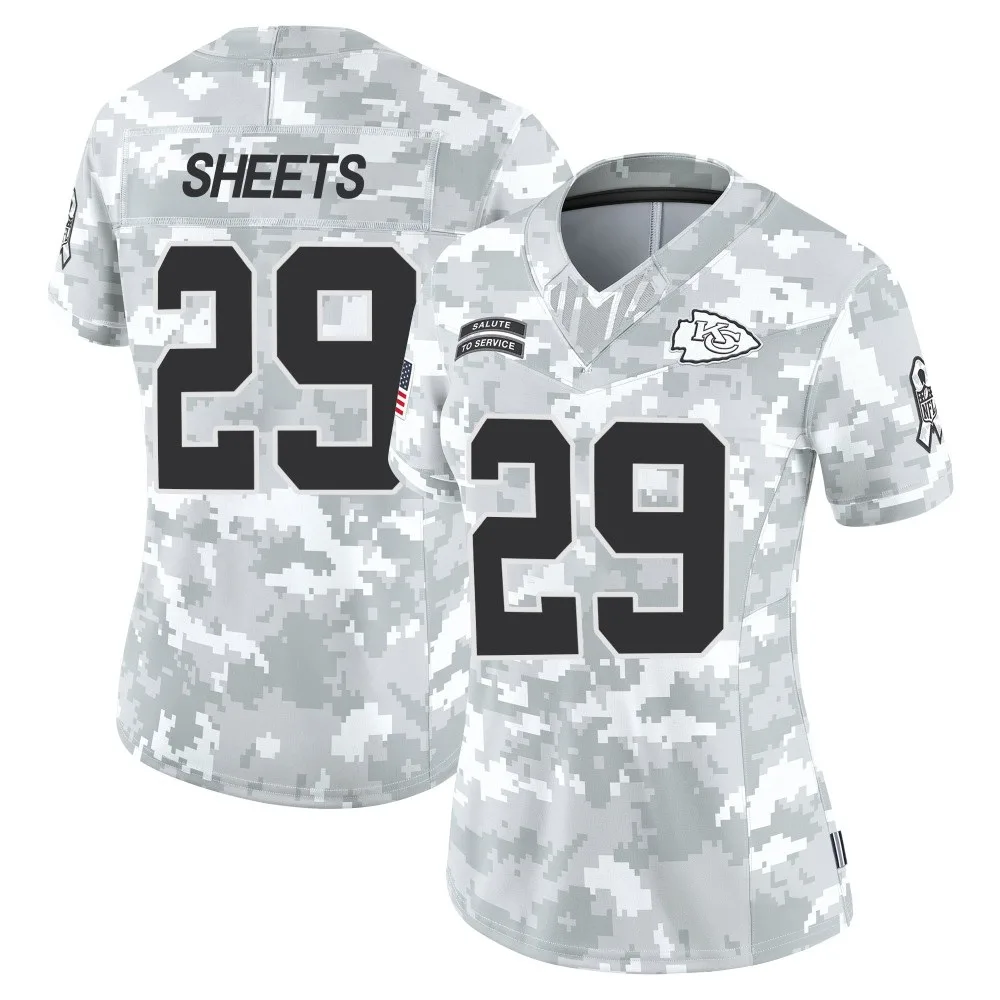 Women's Kansas City Chiefs Kyle Sheets Nike 2024 Salute to Service Limited Arctic Camo Jersey Women's Kansas City Chiefs Kyle Sheets Nike 2024 Salute to Service Limited Arctic Camo Jersey