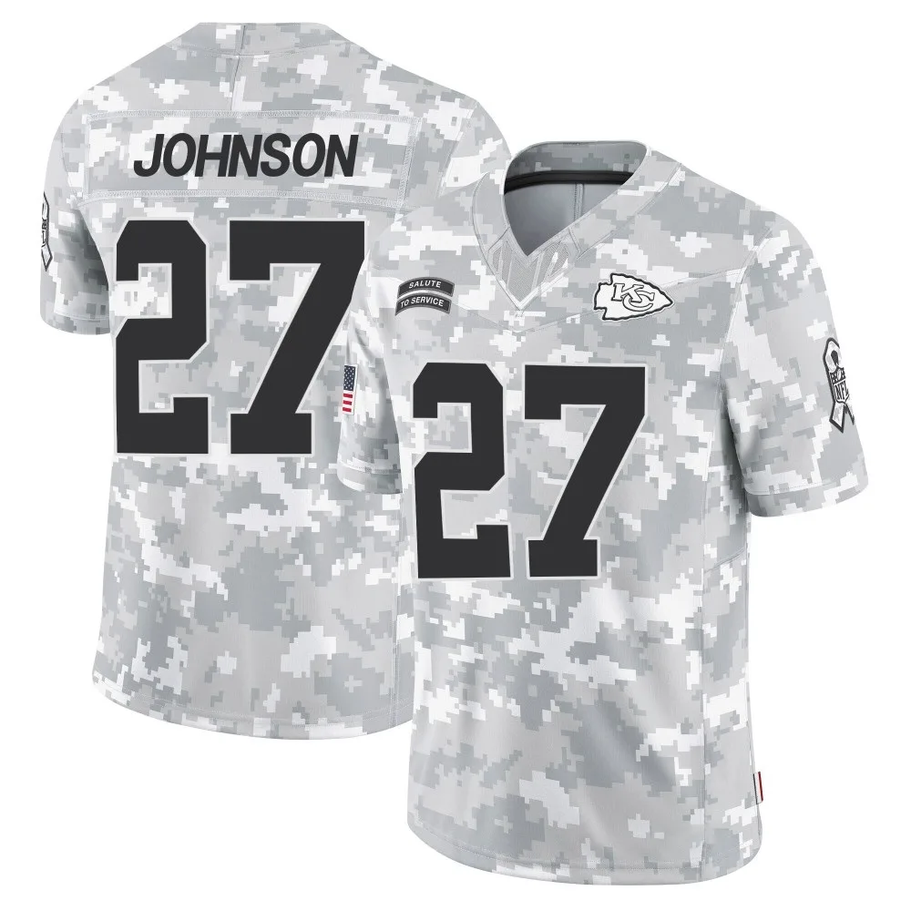 Men's Kansas City Chiefs Larry Johnson Nike 2024 Salute to Service Limited Arctic Camo Jersey Men's Kansas City Chiefs Larry Johnson Nike 2024 Salute to Service Limited Arctic Camo Jersey