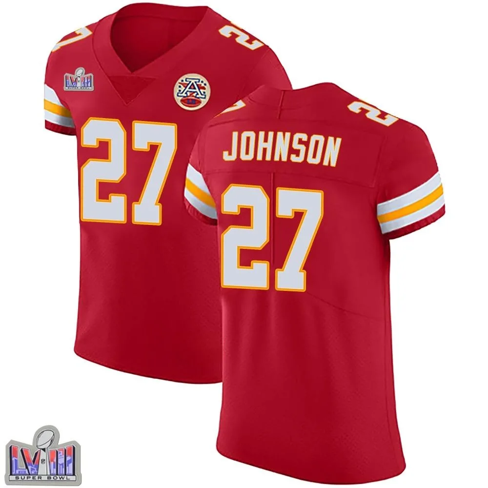 Men's Kansas City Chiefs Larry Johnson Nike Team Color Vapor Untouchable Super Bowl LVIII Patch Elite Red Jersey Men's Kansas City Chiefs Larry Johnson Nike Team Color Vapor Untouchable Super Bowl LVIII Patch Elite Red Jersey