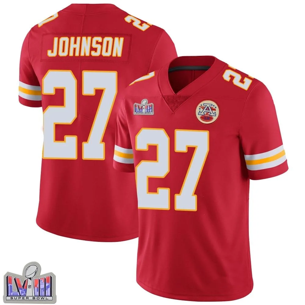 Men's Kansas City Chiefs Larry Johnson Nike Team Color Vapor Untouchable Super Bowl LVIII Patch Limited Red Jersey Men's Kansas City Chiefs Larry Johnson Nike Team Color Vapor Untouchable Super Bowl LVIII Patch Limited Red Jersey