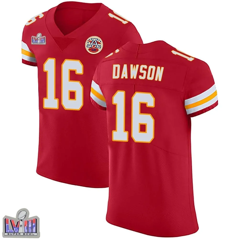 Men's Kansas City Chiefs Len Dawson Nike Team Color Vapor Untouchable Super Bowl LVIII Patch Elite Red Jersey Men's Kansas City Chiefs Len Dawson Nike Team Color Vapor Untouchable Super Bowl LVIII Patch Elite Red Jersey