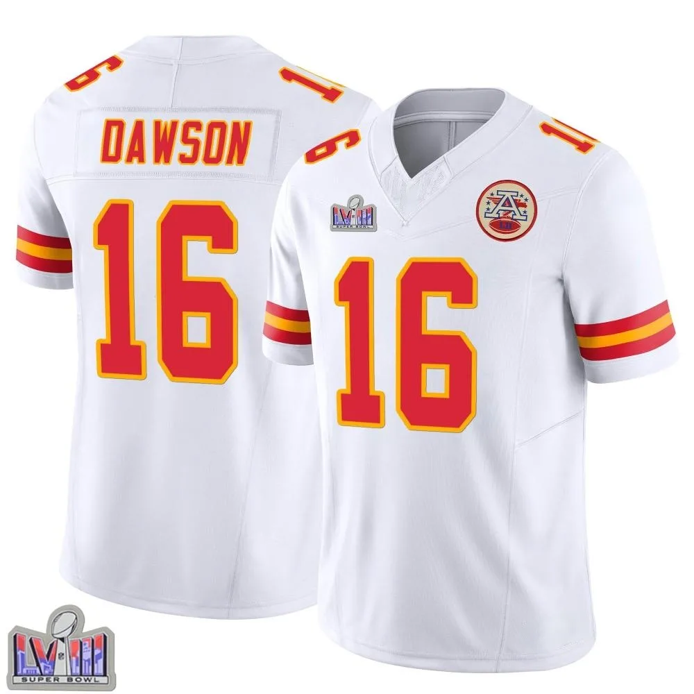 Men's Kansas City Chiefs Len Dawson Nike Vapor F.U.S.E. Super Bowl LVIII Patch Limited White Jersey Men's Kansas City Chiefs Len Dawson Nike Vapor F.U.S.E. Super Bowl LVIII Patch Limited White Jersey