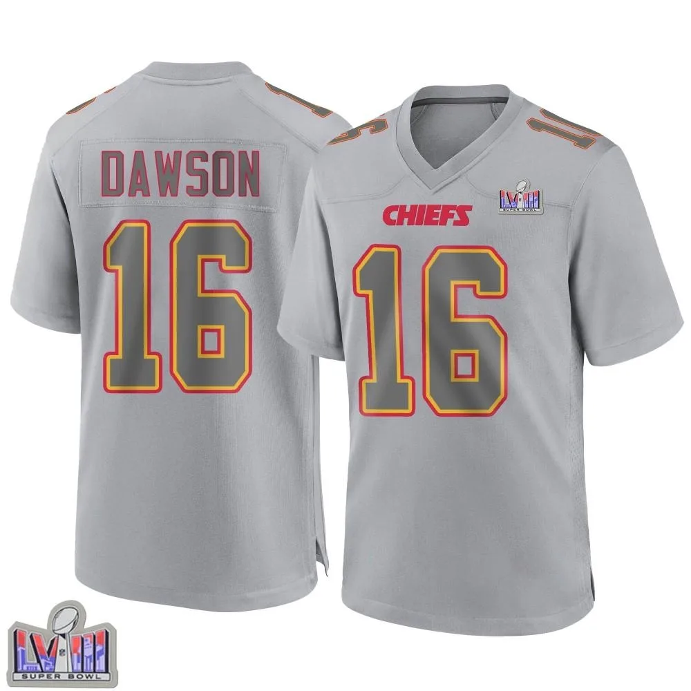 Youth Kansas City Chiefs Len Dawson Nike Atmosphere Fashion Super Bowl LVIII Patch Game Gray Jersey Youth Kansas City Chiefs Len Dawson Nike Atmosphere Fashion Super Bowl LVIII Patch Game Gray Jersey