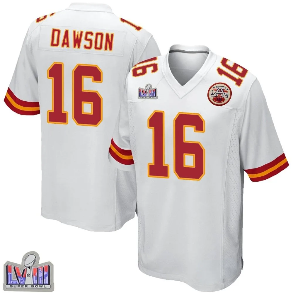 Youth Kansas City Chiefs Len Dawson Nike Super Bowl LVIII Patch Game White Jersey Youth Kansas City Chiefs Len Dawson Nike Super Bowl LVIII Patch Game White Jersey