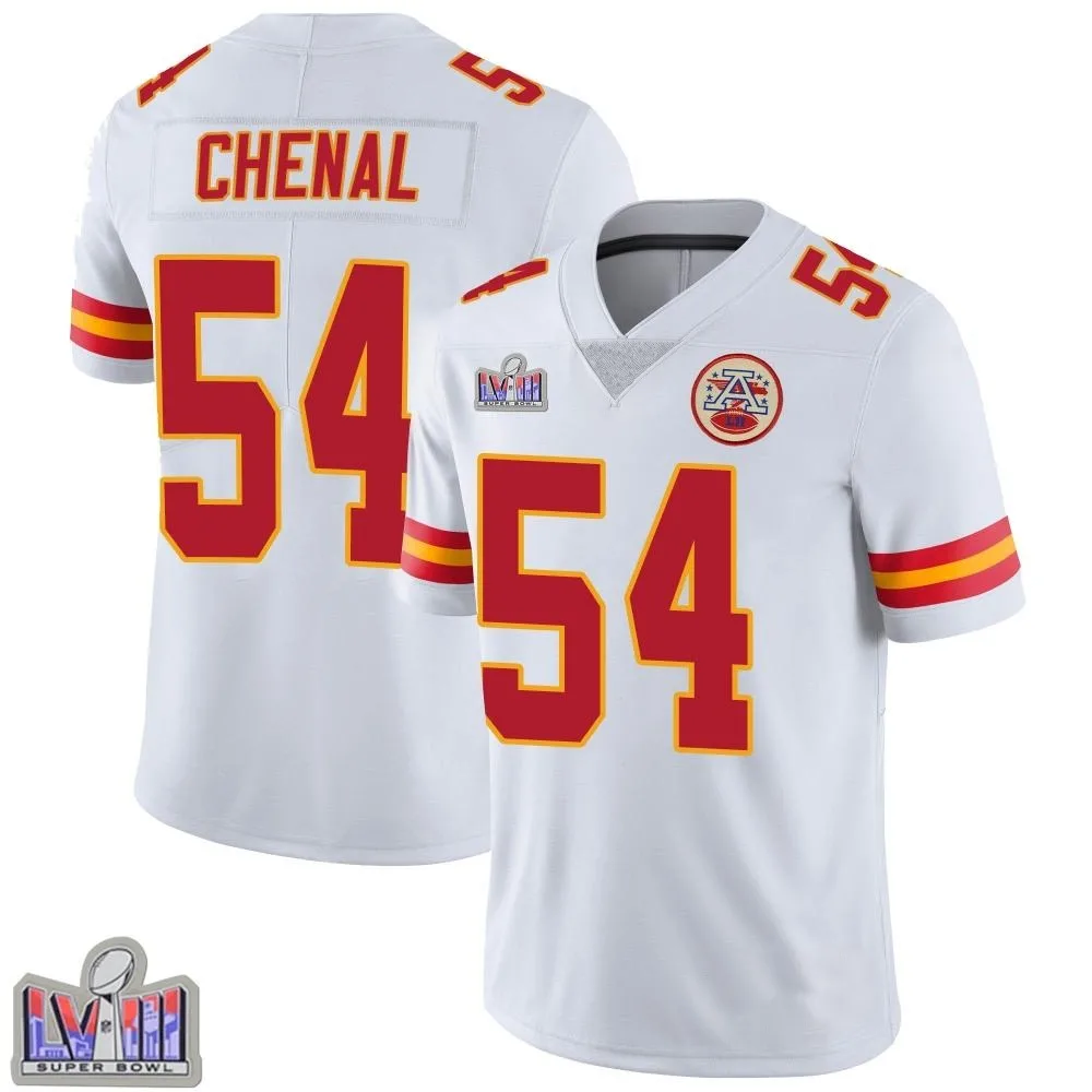 Men's Kansas City Chiefs Leo Chenal Nike Vapor Untouchable Super Bowl LVIII Patch Limited White Jersey Men's Kansas City Chiefs Leo Chenal Nike Vapor Untouchable Super Bowl LVIII Patch Limited White Jersey