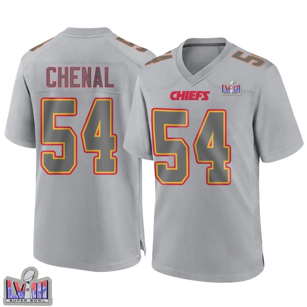 Youth Kansas City Chiefs Leo Chenal Nike Atmosphere Fashion Super Bowl LVIII Patch Game Gray Jersey Youth Kansas City Chiefs Leo Chenal Nike Atmosphere Fashion Super Bowl LVIII Patch Game Gray Jersey
