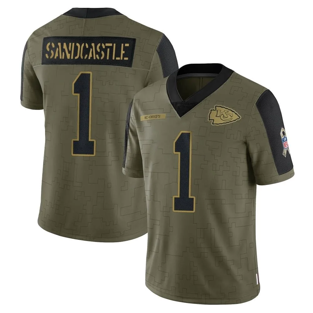 Men's Kansas City Chiefs Leon Sandcastle Nike 2021 Salute To Service Limited Olive Jersey Men's Kansas City Chiefs Leon Sandcastle Nike 2021 Salute To Service Limited Olive Jersey