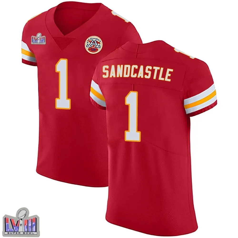 Men's Kansas City Chiefs Leon Sandcastle Nike Team Color Vapor Untouchable Super Bowl LVIII Patch Elite Red Jersey Men's Kansas City Chiefs Leon Sandcastle Nike Team Color Vapor Untouchable Super Bowl LVIII Patch Elite Red Jersey
