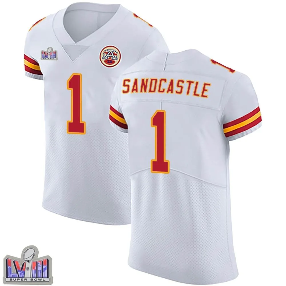 Men's Kansas City Chiefs Leon Sandcastle Nike Vapor Untouchable Super Bowl LVIII Patch Elite White Jersey Men's Kansas City Chiefs Leon Sandcastle Nike Vapor Untouchable Super Bowl LVIII Patch Elite White Jersey