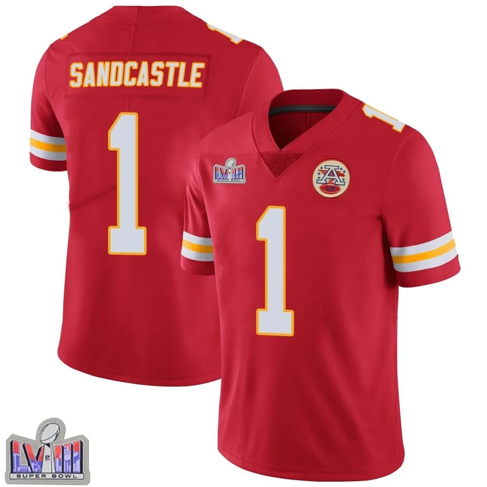 Youth Kansas City Chiefs Leon Sandcastle Nike Team Color Vapor Untouchable Super Bowl LVIII Patch Limited Red Jersey Youth Kansas City Chiefs Leon Sandcastle Nike Team Color Vapor Untouchable Super Bowl LVIII Patch Limited Red Jersey