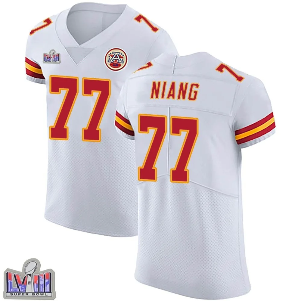 Men's Kansas City Chiefs Lucas Niang Nike Vapor Untouchable Super Bowl LVIII Patch Elite White Jersey Men's Kansas City Chiefs Lucas Niang Nike Vapor Untouchable Super Bowl LVIII Patch Elite White Jersey