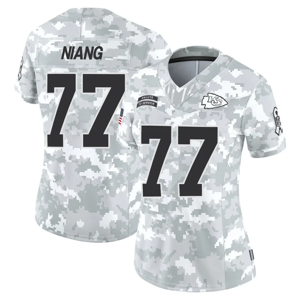 Women's Kansas City Chiefs Lucas Niang Nike 2024 Salute to Service Limited Arctic Camo Jersey Women's Kansas City Chiefs Lucas Niang Nike 2024 Salute to Service Limited Arctic Camo Jersey
