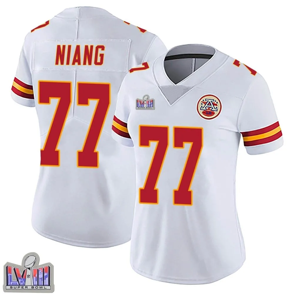 Women's Kansas City Chiefs Lucas Niang Nike Vapor Untouchable Super Bowl LVIII Patch Limited White Jersey Women's Kansas City Chiefs Lucas Niang Nike Vapor Untouchable Super Bowl LVIII Patch Limited White Jersey