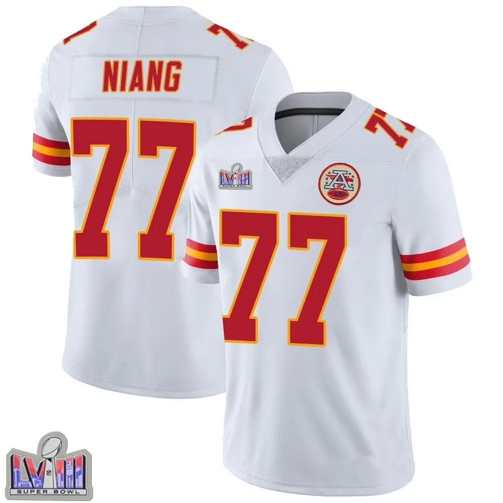 Youth Kansas City Chiefs Lucas Niang Nike Vapor Untouchable Super Bowl LVIII Patch Limited White Jersey Youth Kansas City Chiefs Lucas Niang Nike Vapor Untouchable Super Bowl LVIII Patch Limited White Jersey