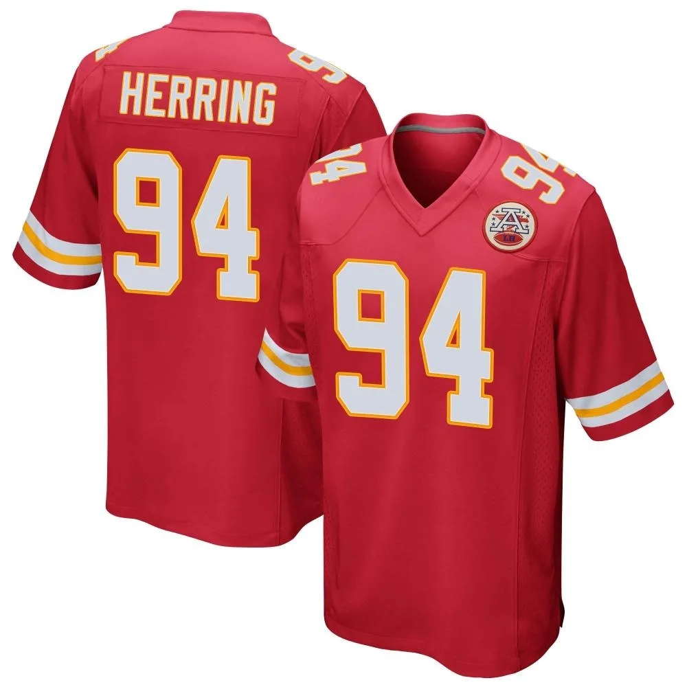 Men's Kansas City Chiefs Malik Herring Nike Team Color Game Red Jersey Men's Kansas City Chiefs Malik Herring Nike Team Color Game Red Jersey