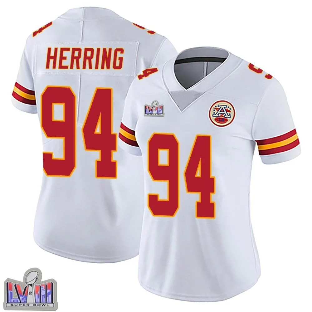 Women's Kansas City Chiefs Malik Herring Nike Vapor Untouchable Super Bowl LVIII Patch Limited White Jersey Women's Kansas City Chiefs Malik Herring Nike Vapor Untouchable Super Bowl LVIII Patch Limited White Jersey