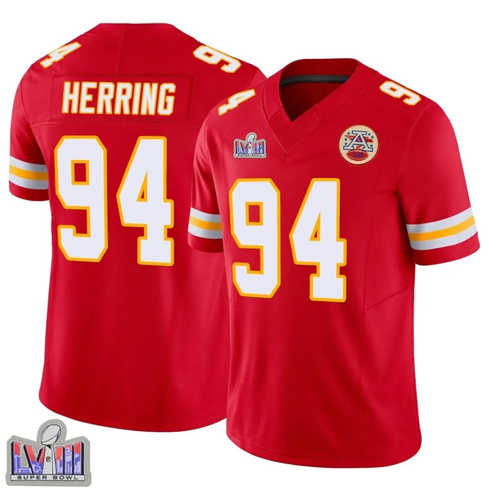 Youth Kansas City Chiefs Malik Herring Nike Vapor F.U.S.E. Super Bowl LVIII Patch Limited Red Jersey Youth Kansas City Chiefs Malik Herring Nike Vapor F.U.S.E. Super Bowl LVIII Patch Limited Red Jersey