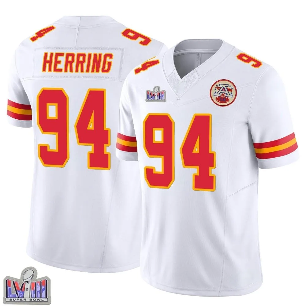 Youth Kansas City Chiefs Malik Herring Nike Vapor F.U.S.E. Super Bowl LVIII Patch Limited White Jersey Youth Kansas City Chiefs Malik Herring Nike Vapor F.U.S.E. Super Bowl LVIII Patch Limited White Jersey