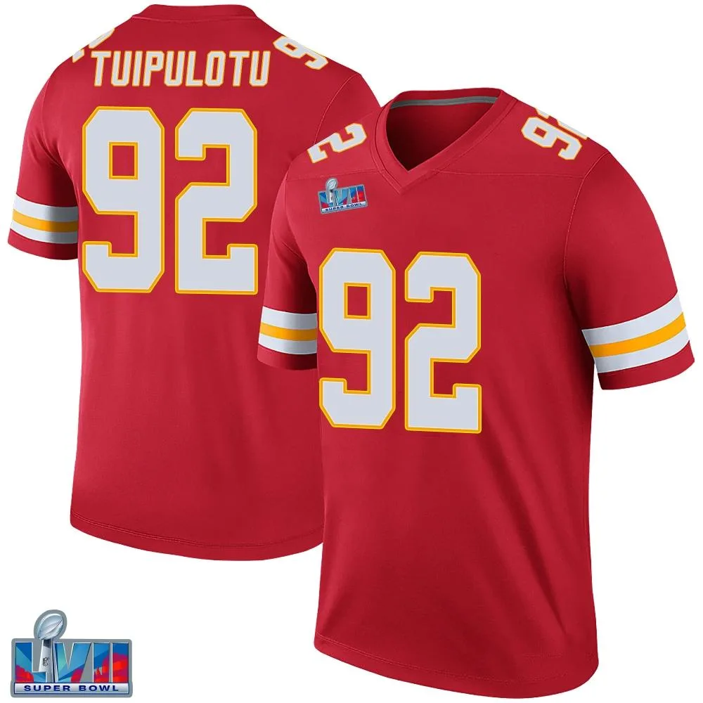 Men's Kansas City Chiefs Marlon Tuipulotu Nike Color Rush Super Bowl LVII Patch Legend Red Jersey Men's Kansas City Chiefs Marlon Tuipulotu Nike Color Rush Super Bowl LVII Patch Legend Red Jersey