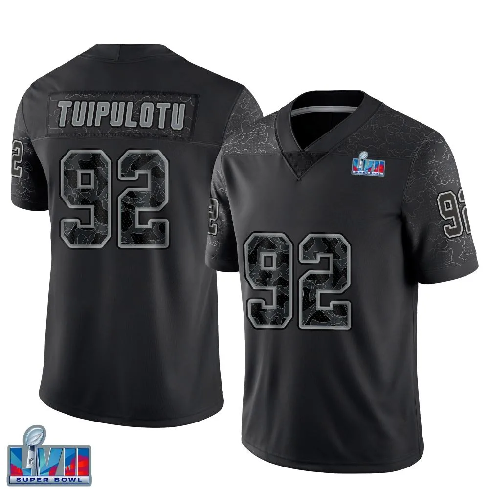 Men's Kansas City Chiefs Marlon Tuipulotu Nike Reflective Super Bowl LVII Patch Limited Black Jersey Men's Kansas City Chiefs Marlon Tuipulotu Nike Reflective Super Bowl LVII Patch Limited Black Jersey
