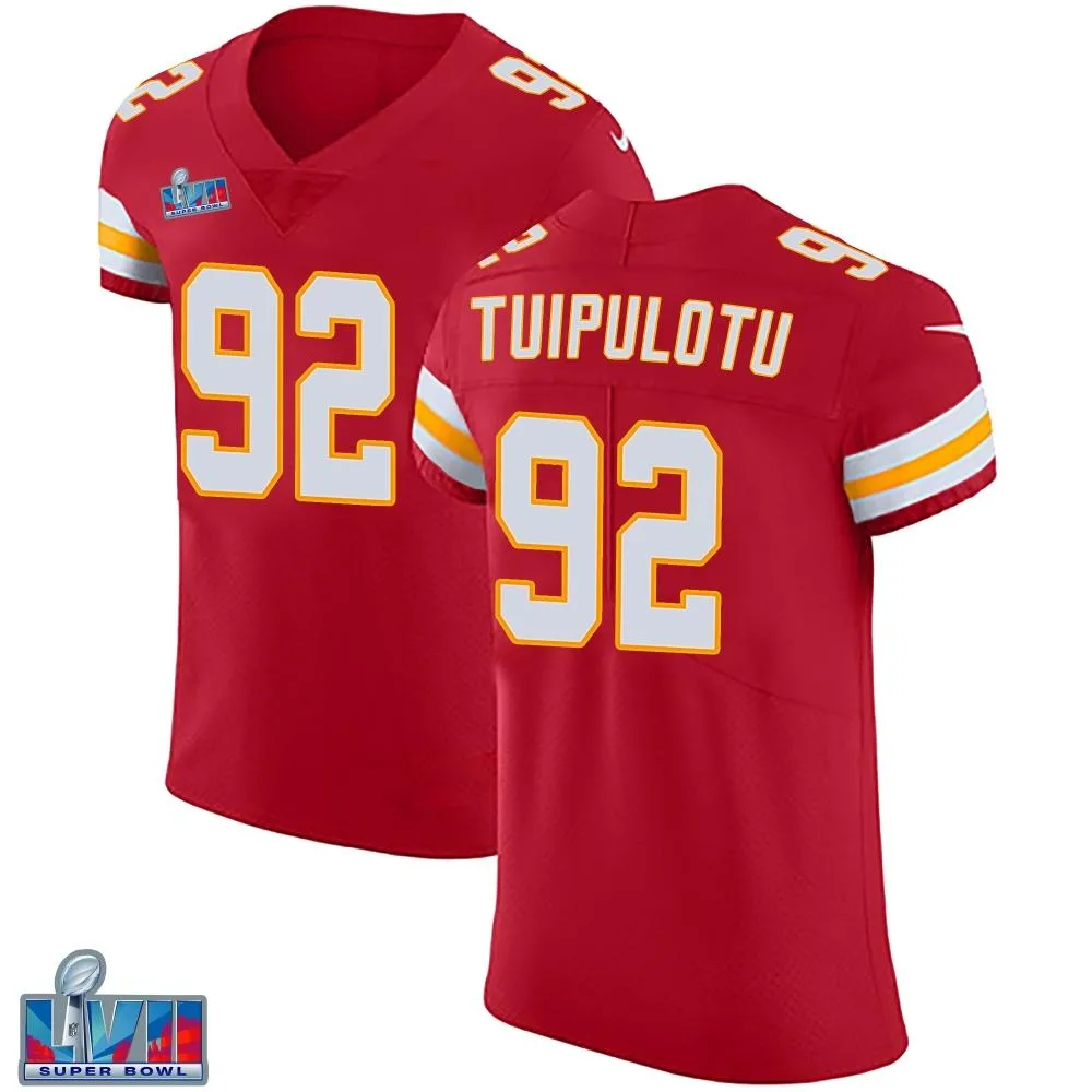 Men's Kansas City Chiefs Marlon Tuipulotu Nike Team Color Vapor Untouchable Super Bowl LVII Patch Elite Red Jersey Men's Kansas City Chiefs Marlon Tuipulotu Nike Team Color Vapor Untouchable Super Bowl LVII Patch Elite Red Jersey