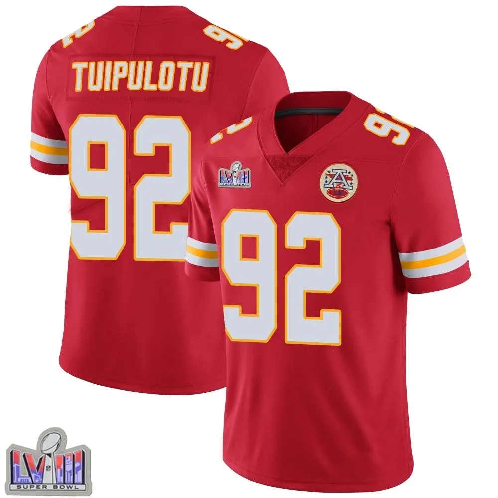Men's Kansas City Chiefs Marlon Tuipulotu Nike Team Color Vapor Untouchable Super Bowl LVIII Patch Limited Red Jersey Men's Kansas City Chiefs Marlon Tuipulotu Nike Team Color Vapor Untouchable Super Bowl LVIII Patch Limited Red Jersey