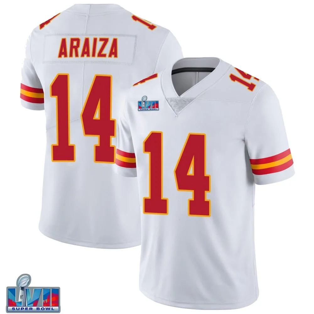 Men's Kansas City Chiefs Matt Araiza Nike Vapor Untouchable Super Bowl LVII Patch Limited White Jersey Men's Kansas City Chiefs Matt Araiza Nike Vapor Untouchable Super Bowl LVII Patch Limited White Jersey