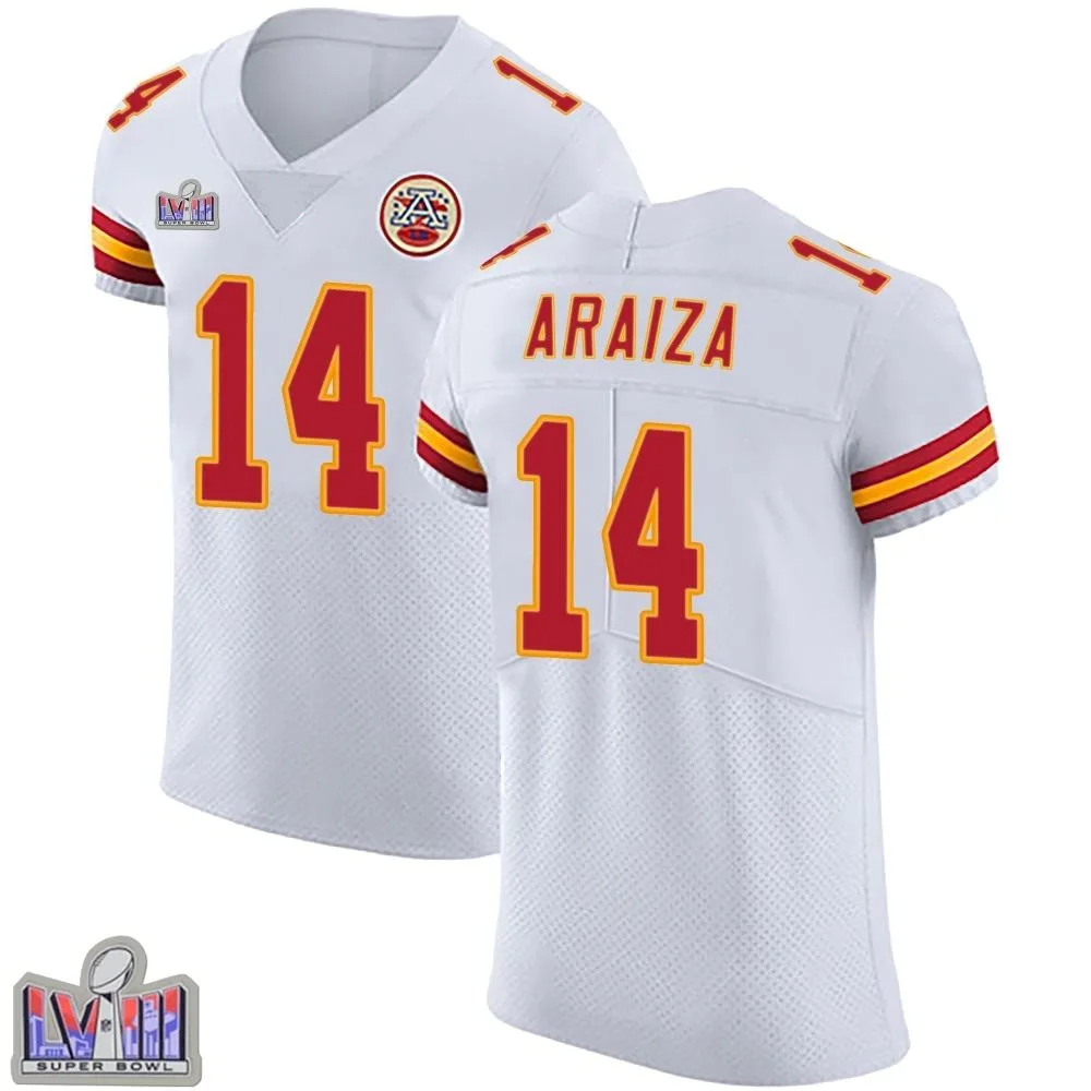 Men's Kansas City Chiefs Matt Araiza Nike Vapor Untouchable Super Bowl LVIII Patch Elite White Jersey Men's Kansas City Chiefs Matt Araiza Nike Vapor Untouchable Super Bowl LVIII Patch Elite White Jersey
