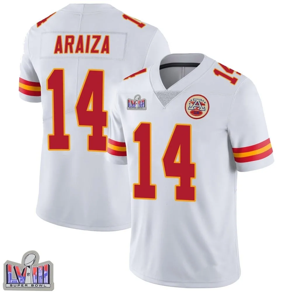Men's Kansas City Chiefs Matt Araiza Nike Vapor Untouchable Super Bowl LVIII Patch Limited White Jersey Men's Kansas City Chiefs Matt Araiza Nike Vapor Untouchable Super Bowl LVIII Patch Limited White Jersey