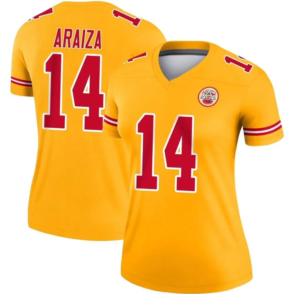 Women's Kansas City Chiefs Matt Araiza Nike Inverted Legend Gold Jersey Women's Kansas City Chiefs Matt Araiza Nike Inverted Legend Gold Jersey