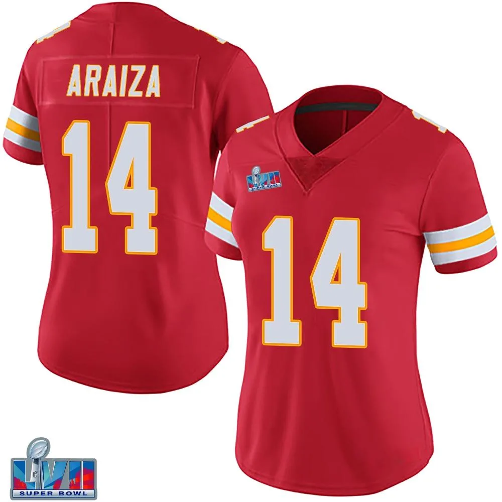 Women's Kansas City Chiefs Matt Araiza Nike Team Color Vapor Untouchable Super Bowl LVII Patch Limited Red Jersey Women's Kansas City Chiefs Matt Araiza Nike Team Color Vapor Untouchable Super Bowl LVII Patch Limited Red Jersey