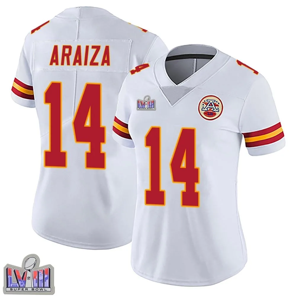 Women's Kansas City Chiefs Matt Araiza Nike Vapor Untouchable Super Bowl LVIII Patch Limited White Jersey Women's Kansas City Chiefs Matt Araiza Nike Vapor Untouchable Super Bowl LVIII Patch Limited White Jersey