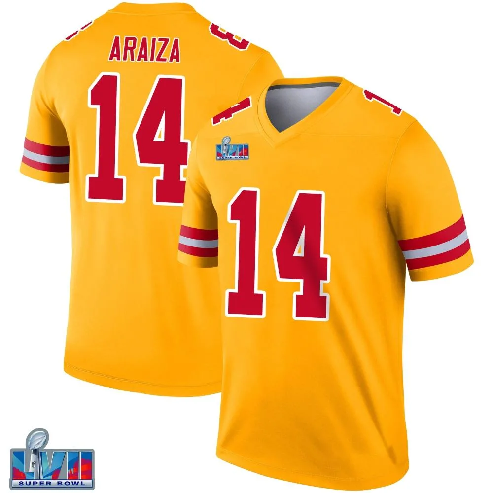 Youth Kansas City Chiefs Matt Araiza Nike Inverted Super Bowl LVII Patch Legend Gold Jersey Youth Kansas City Chiefs Matt Araiza Nike Inverted Super Bowl LVII Patch Legend Gold Jersey