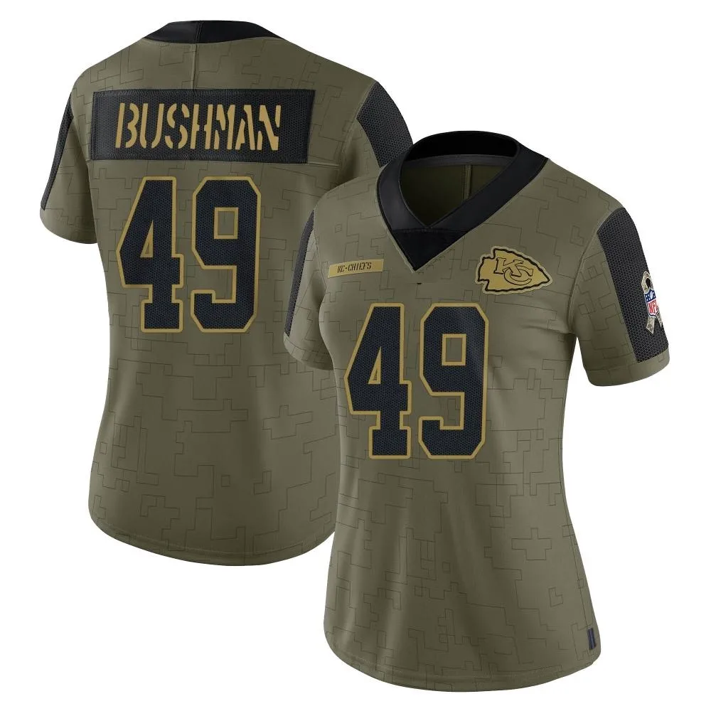 Women's Kansas City Chiefs Matt Bushman Nike 2021 Salute To Service Limited Olive Jersey Women's Kansas City Chiefs Matt Bushman Nike 2021 Salute To Service Limited Olive Jersey